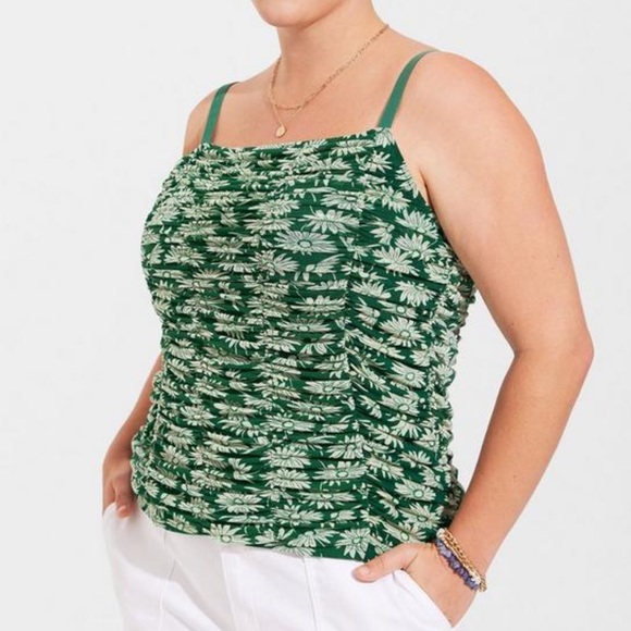 torrid Tops - Stretch Mesh Cropped Shirred Cami Top